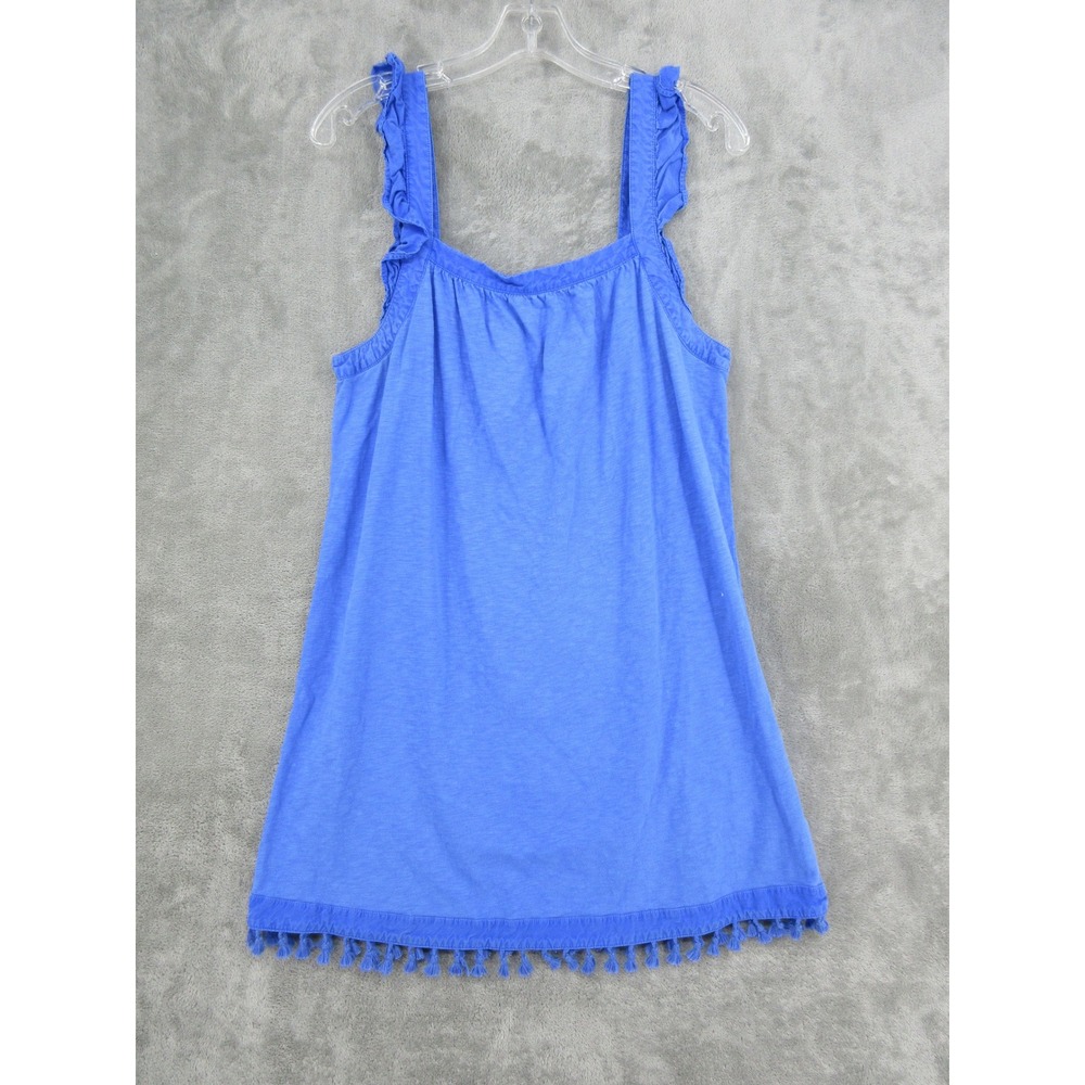 Vineyard Vines Dress Womens Size L Ruffle Tassel Trim Coastal Beach Resort Blue
